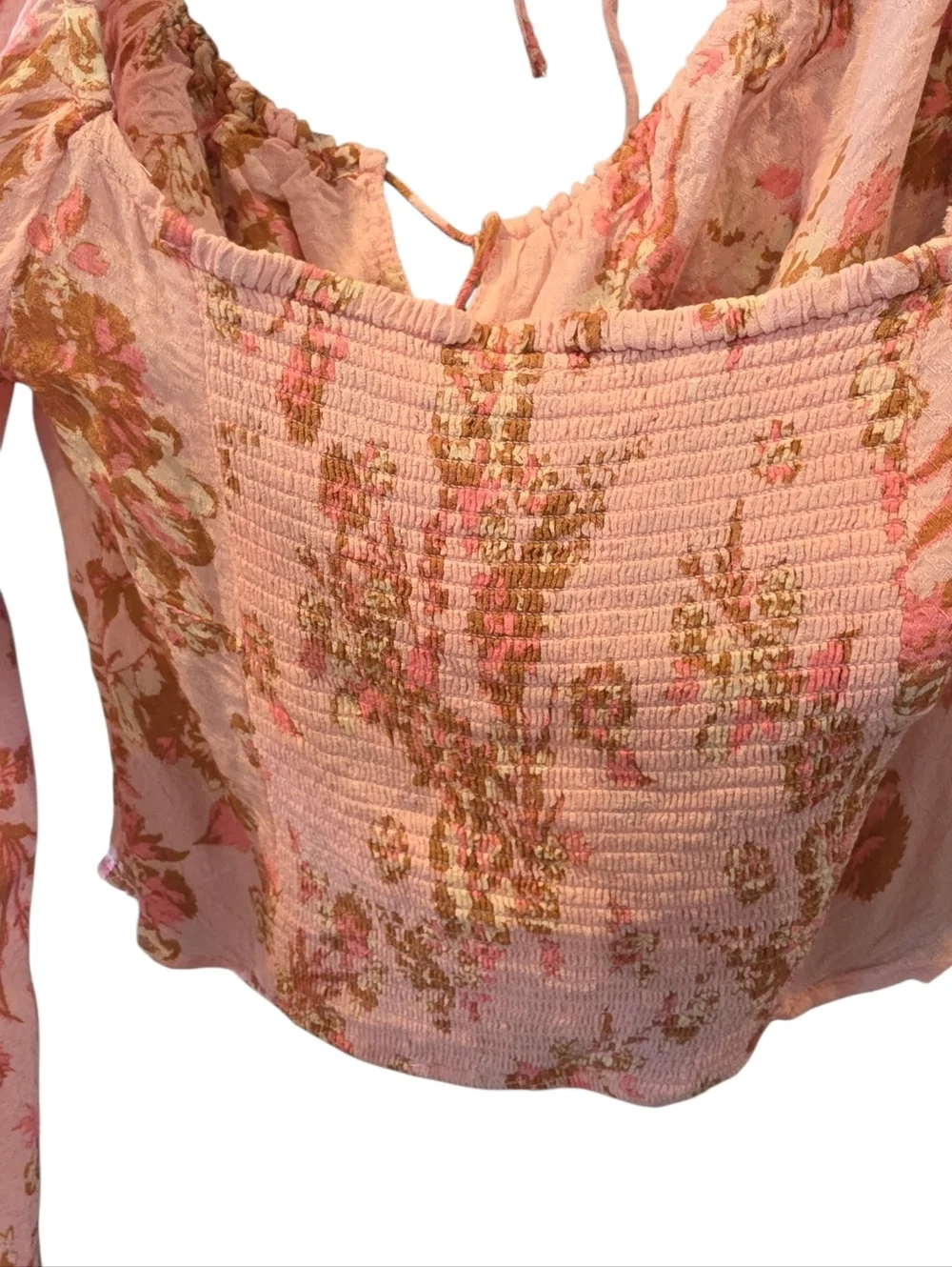 Free People Hilary Pink Floral Printed Blouse Size Small